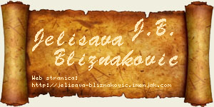 Jelisava Bliznaković vizit kartica